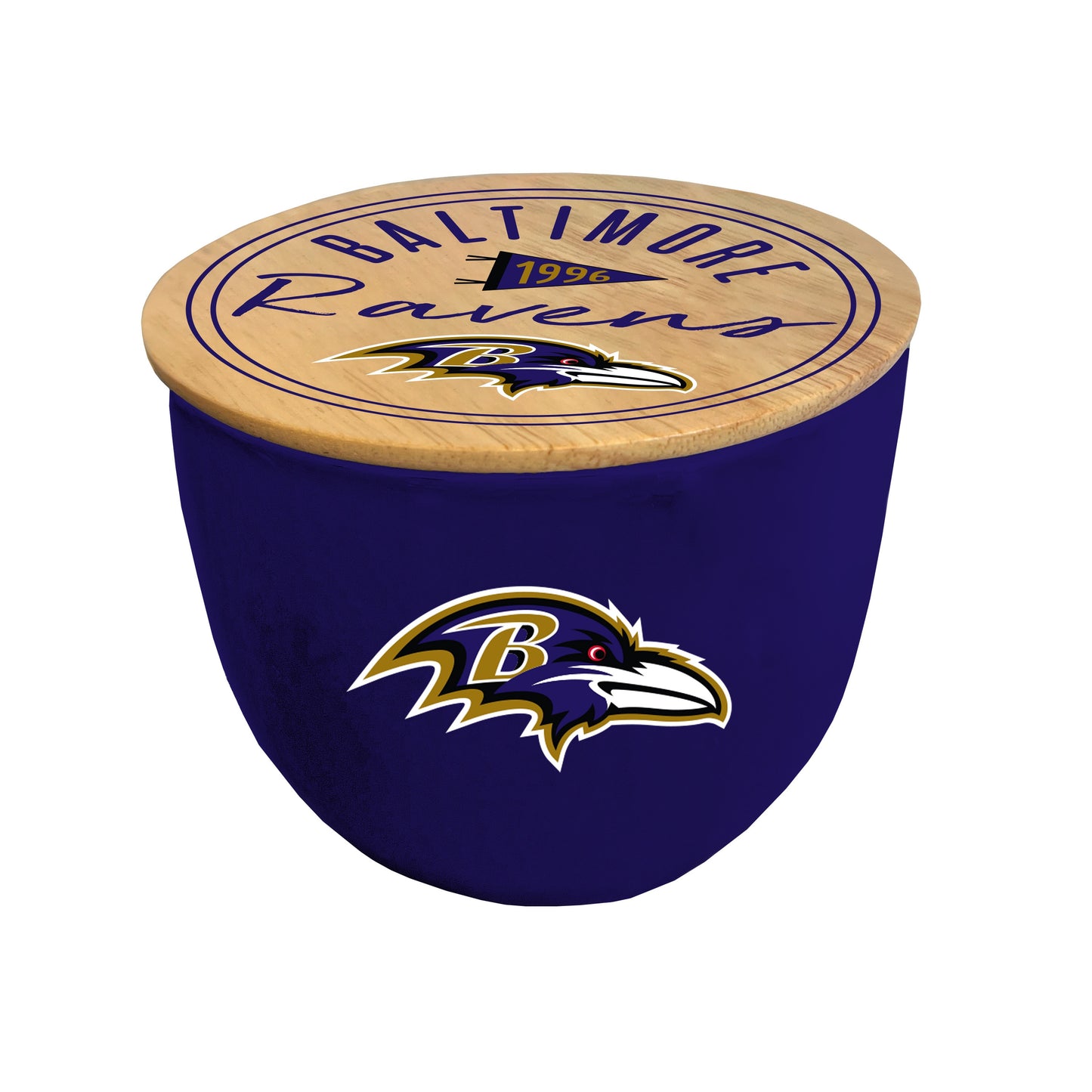 NFL Script Circle Wood Top Ceramic Candle