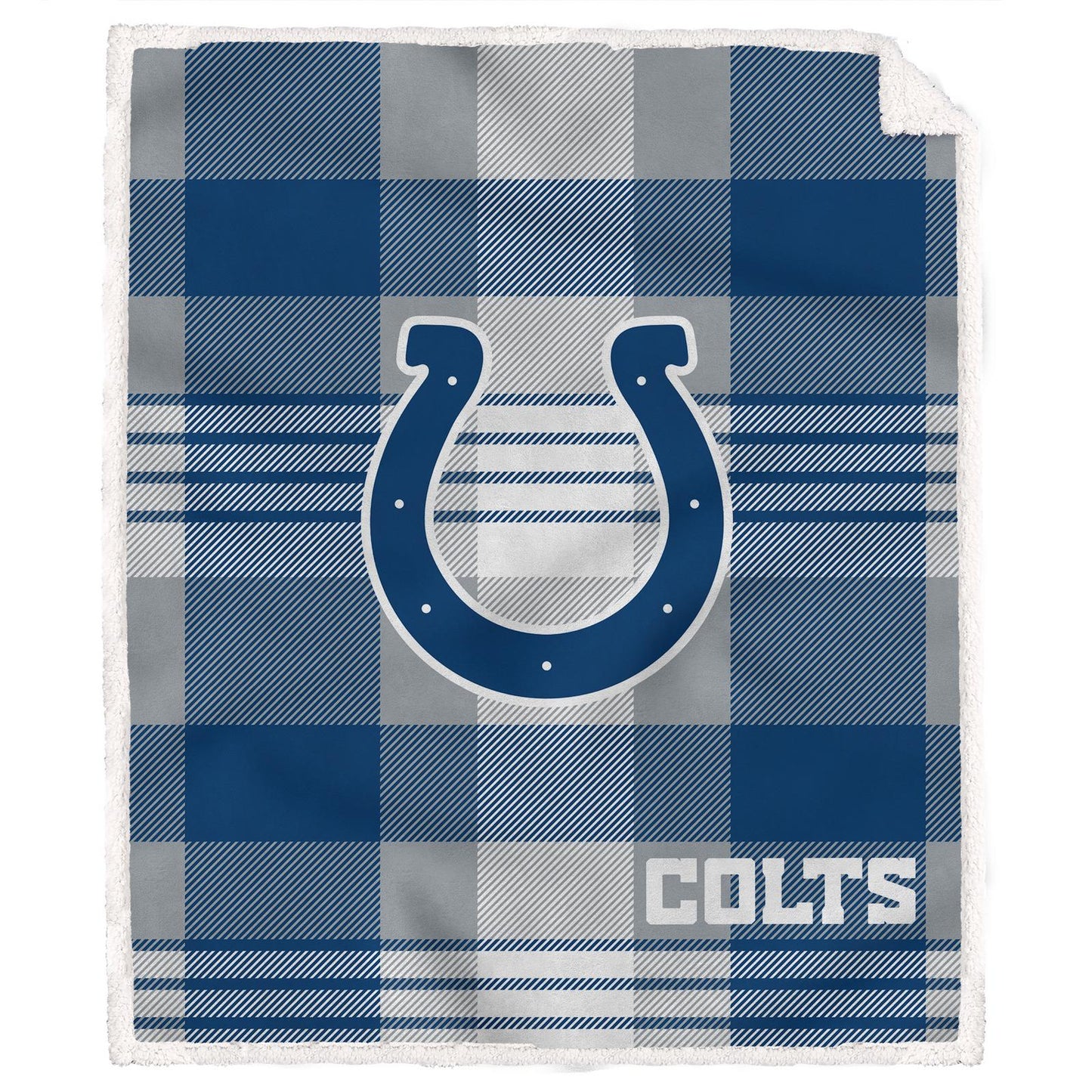 NFL Plaid Steel Royal Plush Sherpa 60x70 Blanket