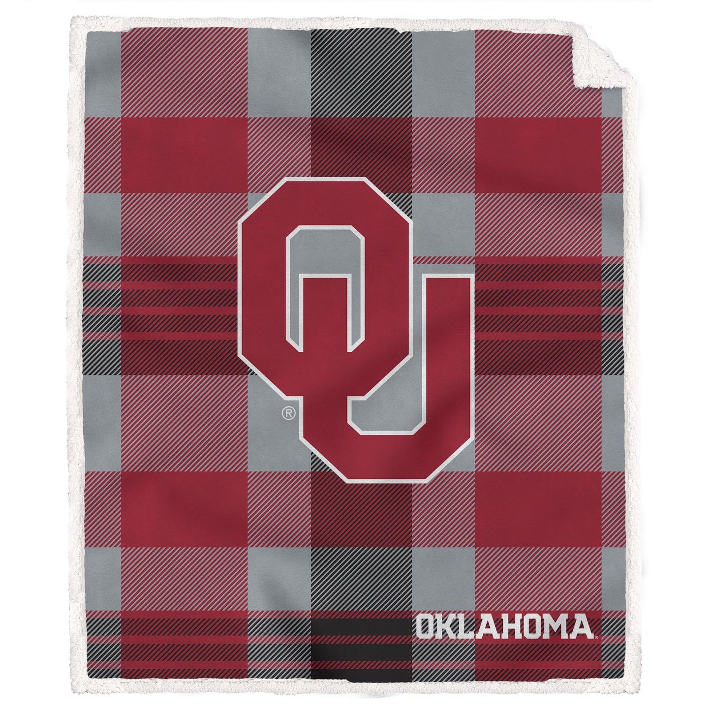 NCAA Plaid Steel Royal Plush Sherpa 60x70 Blanket