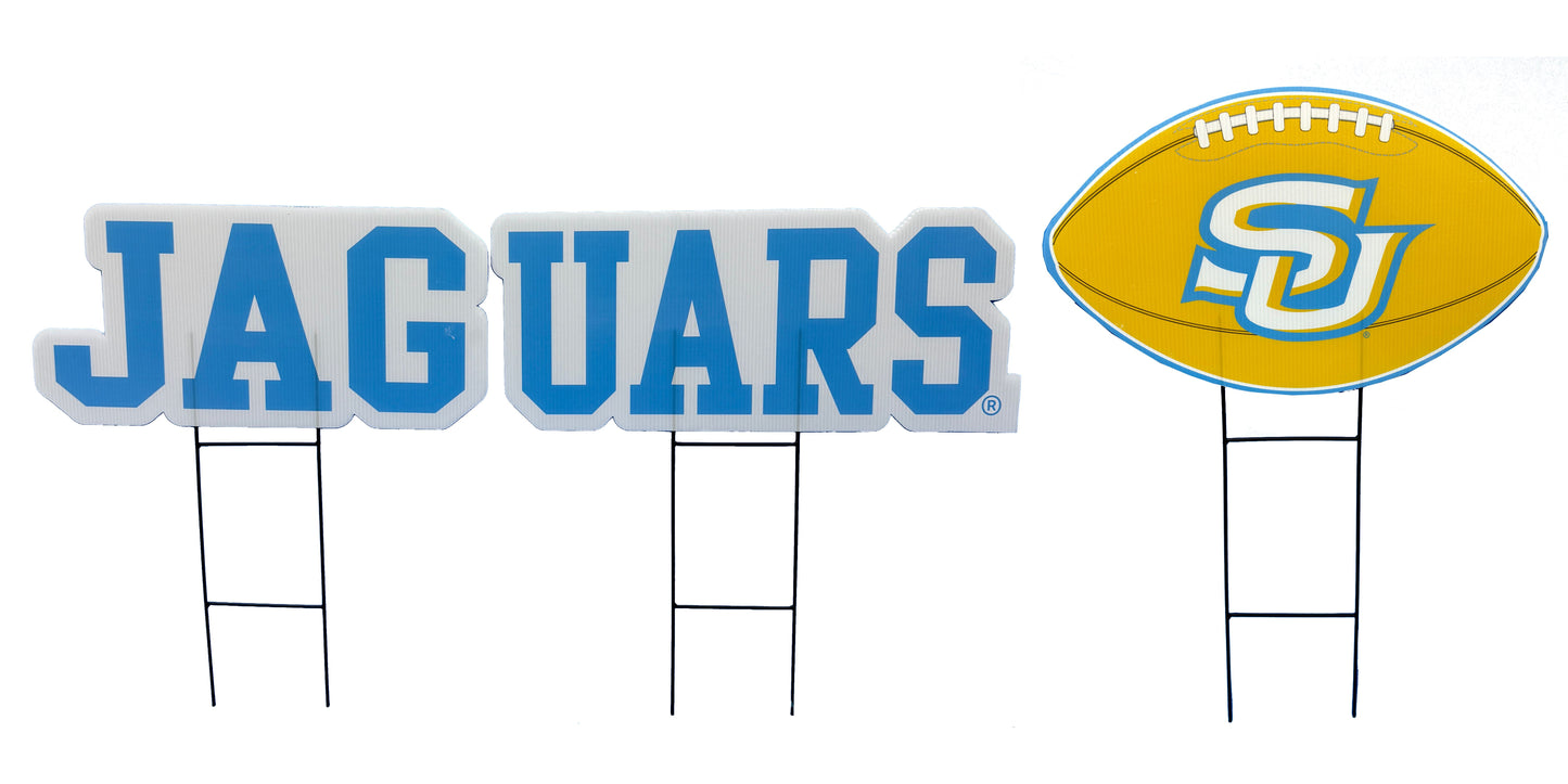 NCAA Wordmark & Football 3 Pack Yard Sign Set
