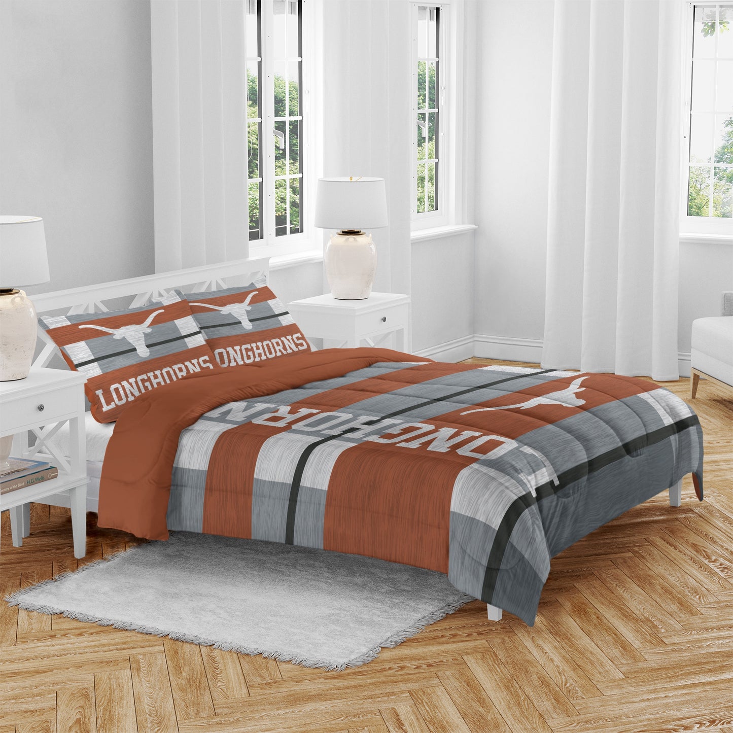 NCAA Heathered Stripe 3 PC Queen Bed in a Bag