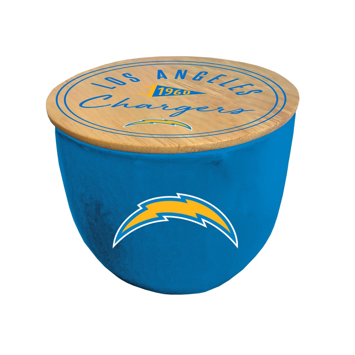 NFL Script Circle Wood Top Ceramic Candle