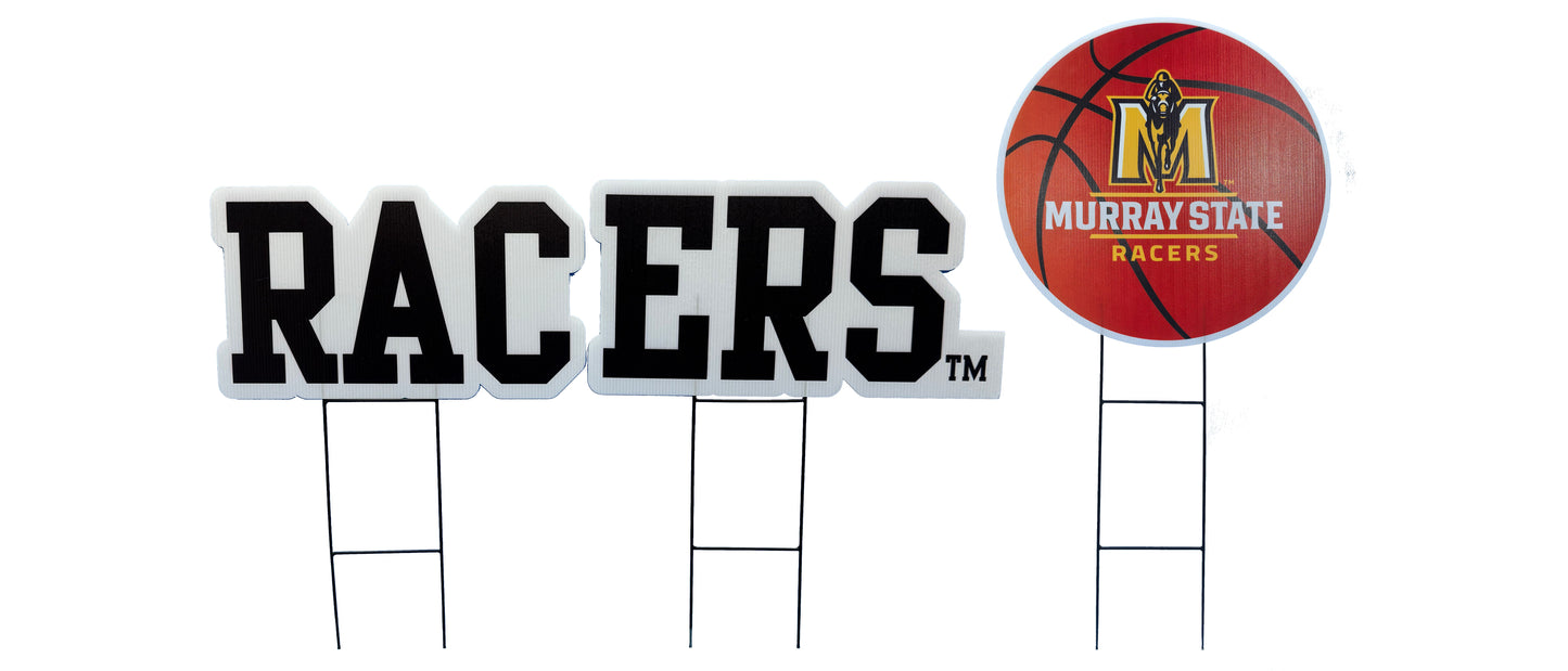 NCAA Wordmark & Football 3 Pack Yard Sign Set