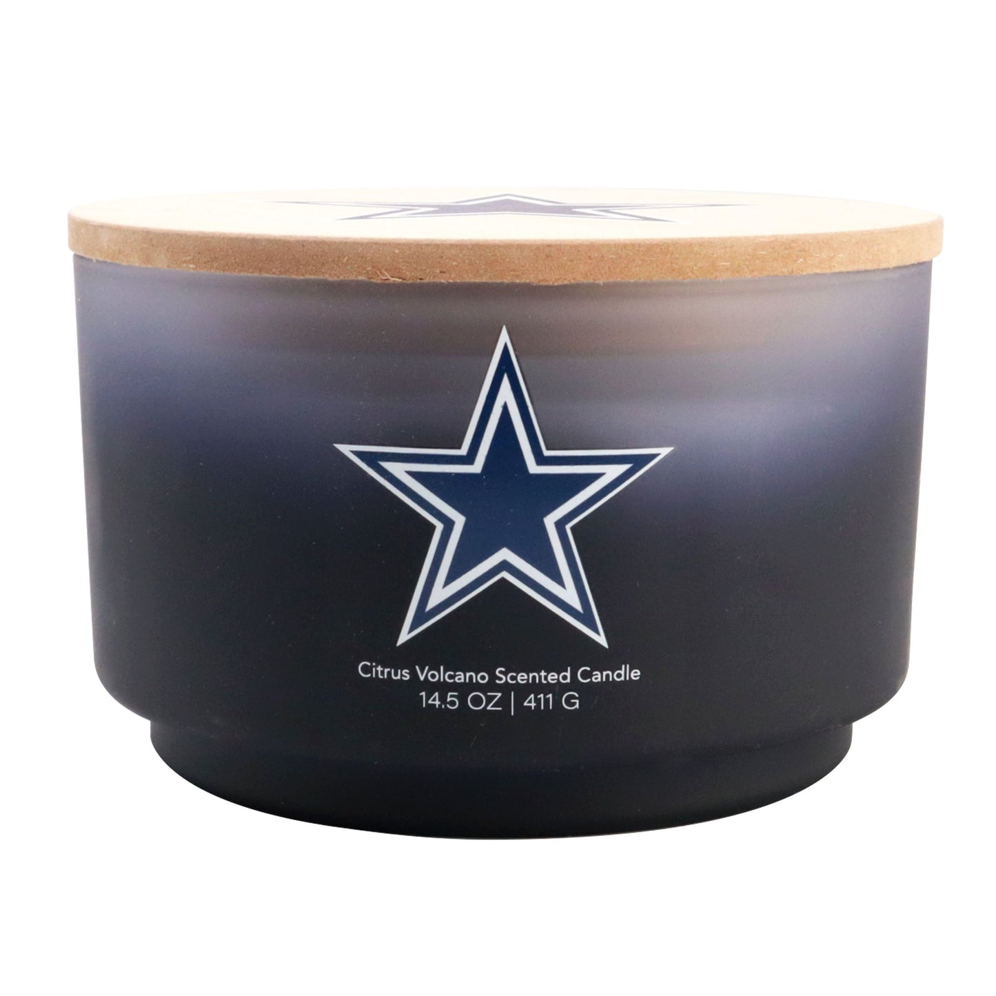 NFL Glass Gradient 14.5 oz Candle Print Wood Top