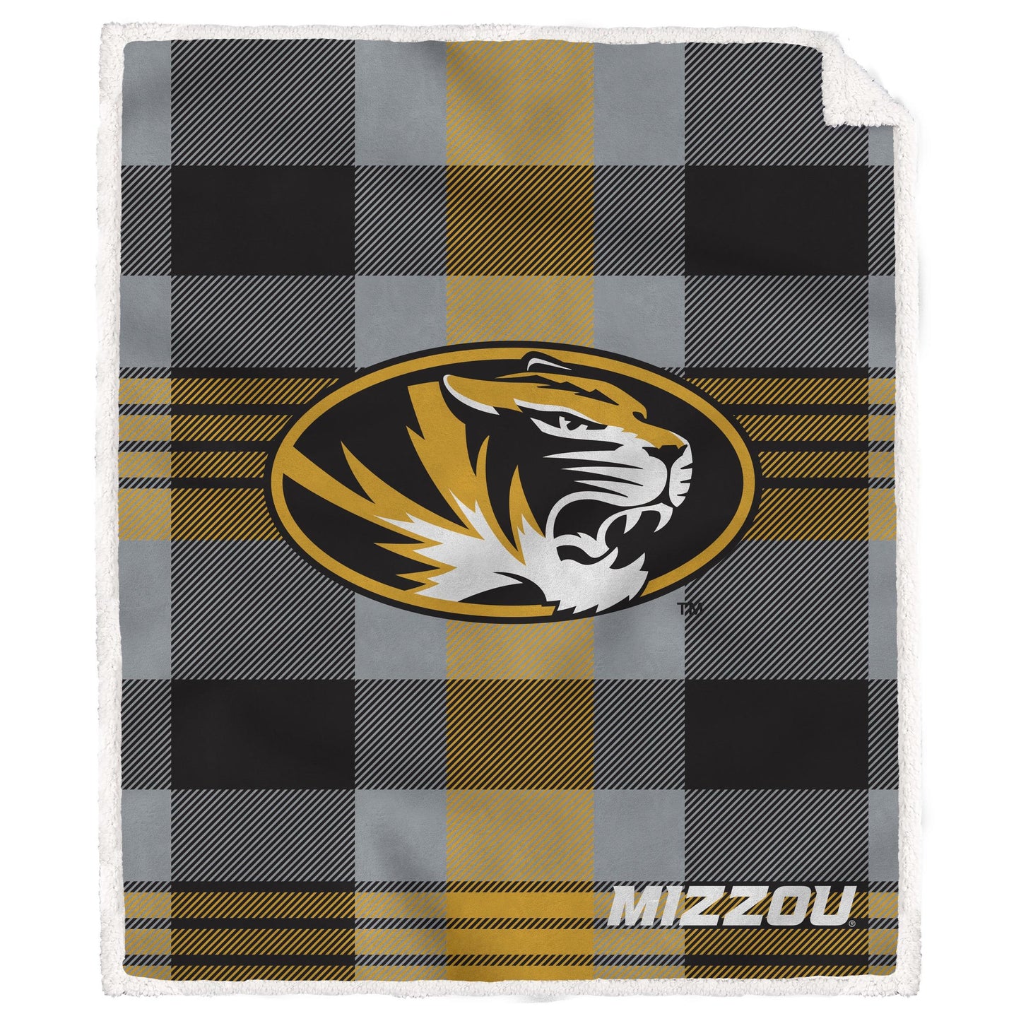 NCAA Plaid Steel Royal Plush Sherpa 60x70 Blanket