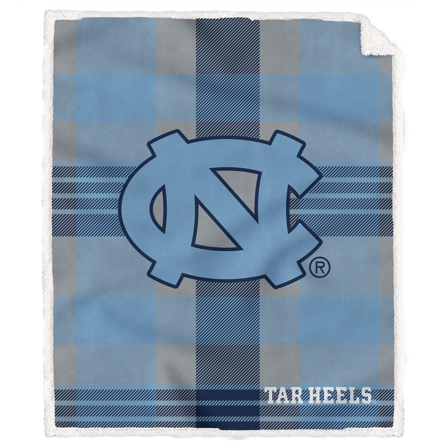 NCAA Plaid Steel Royal Plush Sherpa 60x70 Blanket