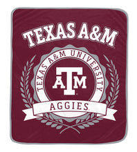 Load image into Gallery viewer, NCAA University Crest 50x60 Ultra Soft Blanket
