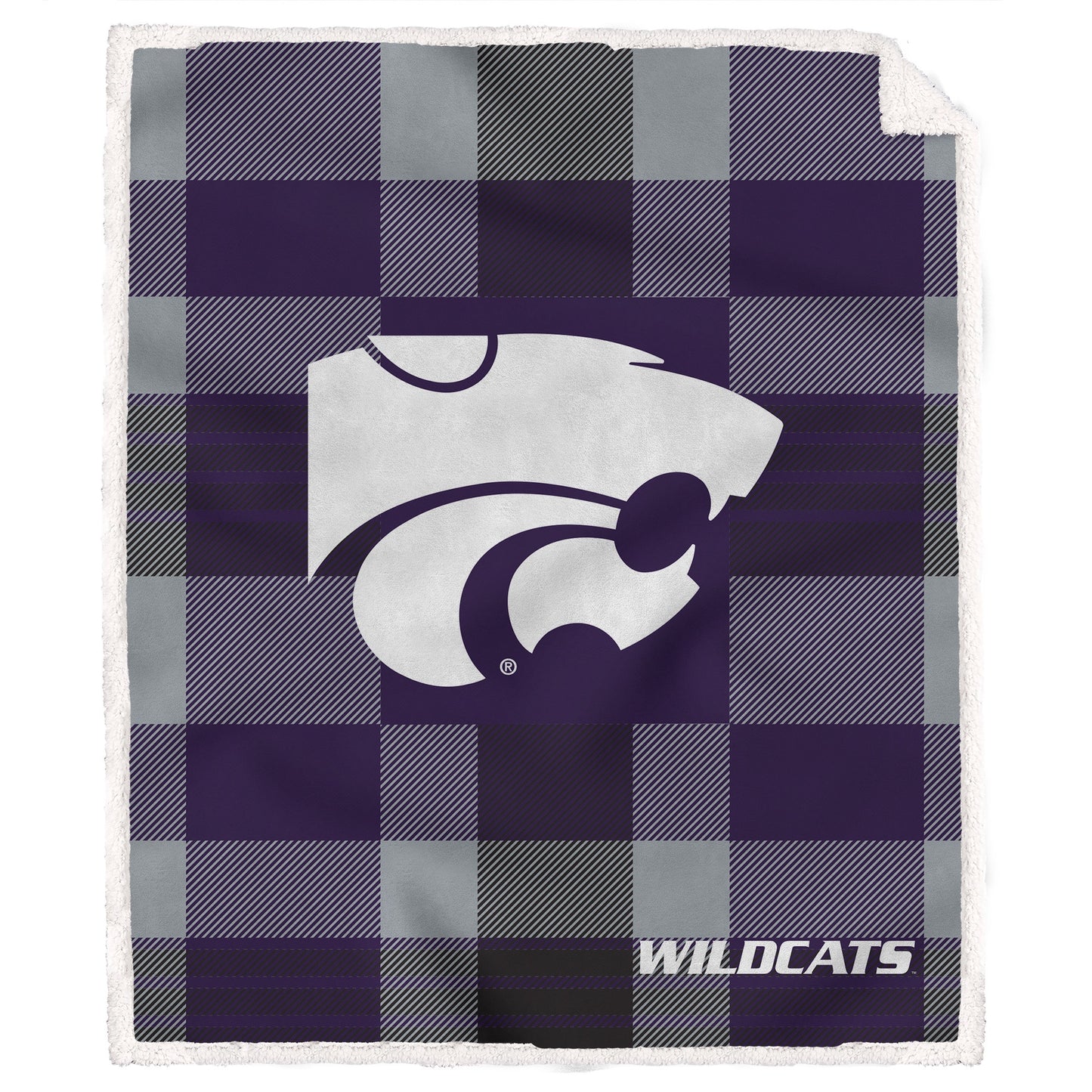NCAA Plaid Steel Royal Plush Sherpa 60x70 Blanket