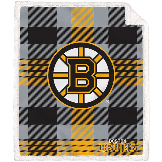 NHL Plaid Steel Royal Plush Sherpa 60x70 Blanket