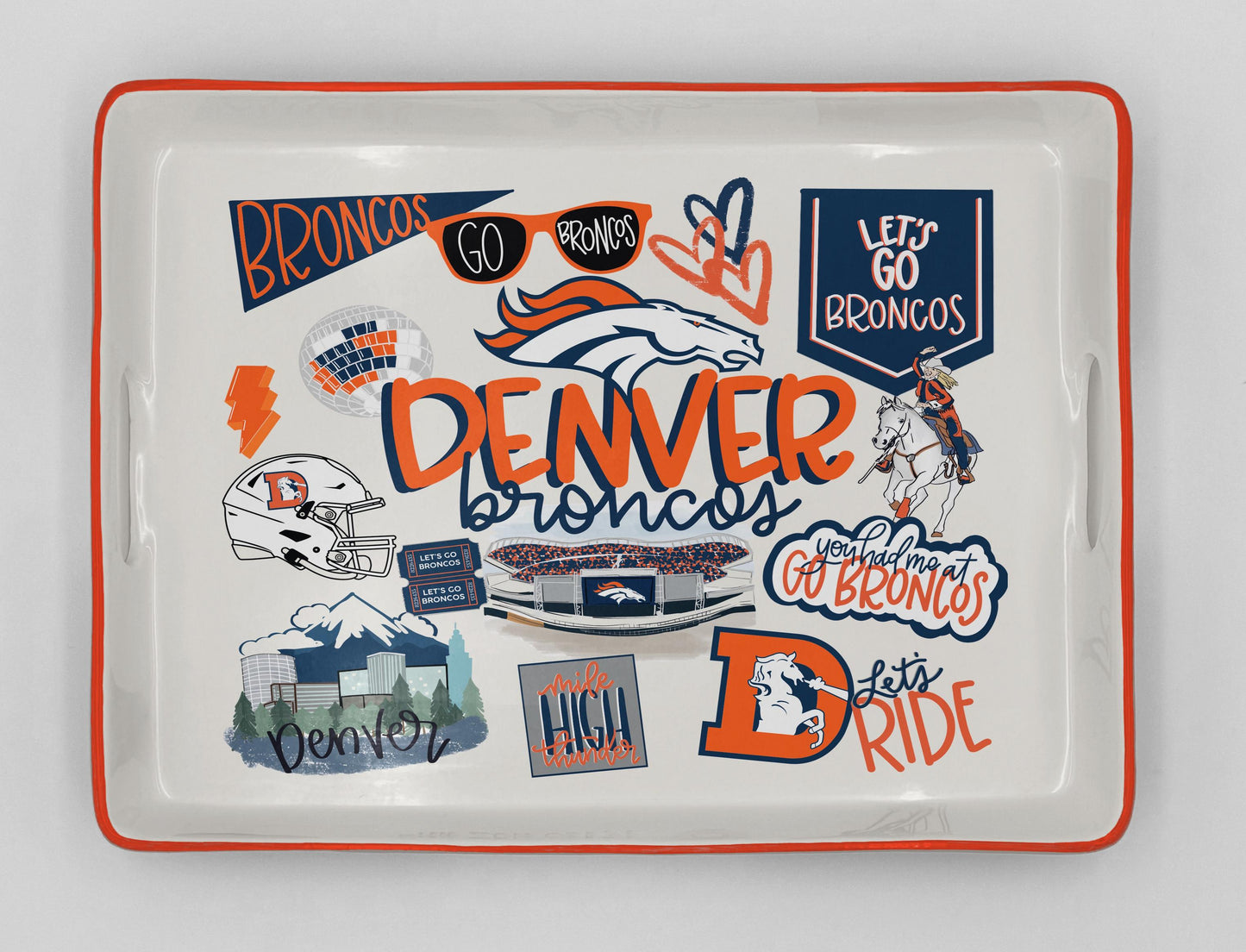 NFL Loco Fan Large Serving Tray w/Handles