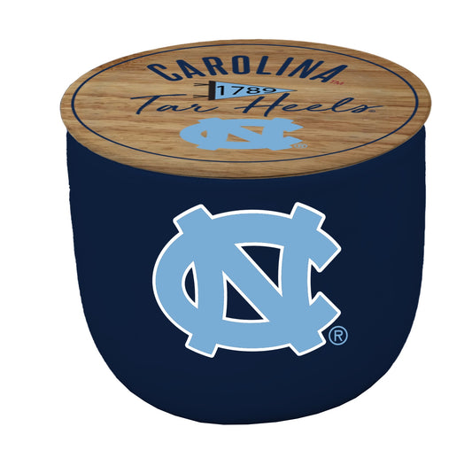 NCAA Script Circle Wood Top Ceramic Candle