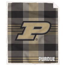 Load image into Gallery viewer, NCAA Plaid Steel Royal Plush Sherpa 60x70 Blanket
