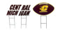 NCAA Wordmark & Football 3 Pack Yard Sign Set
