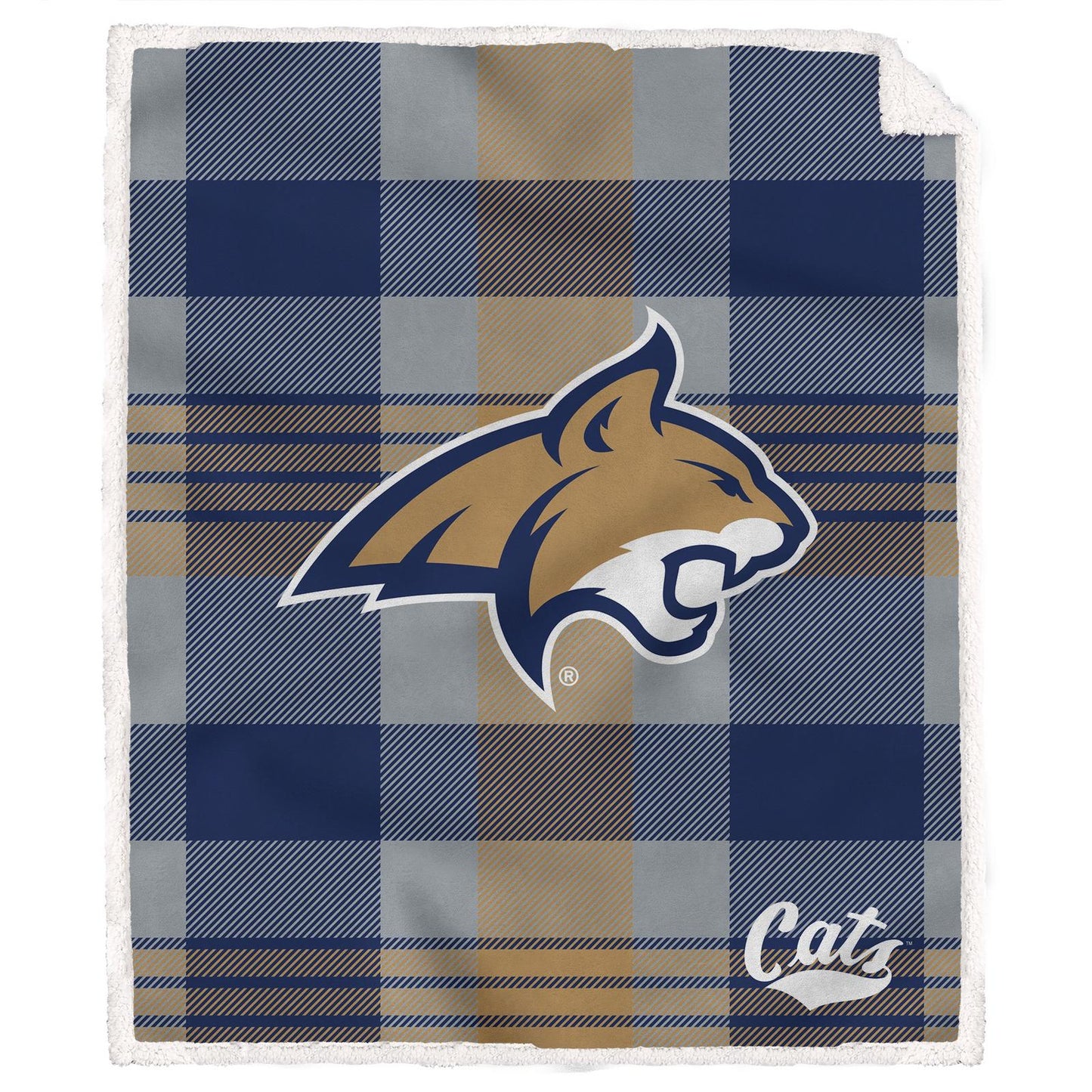 NCAA Plaid Steel Royal Plush Sherpa 60x70 Blanket