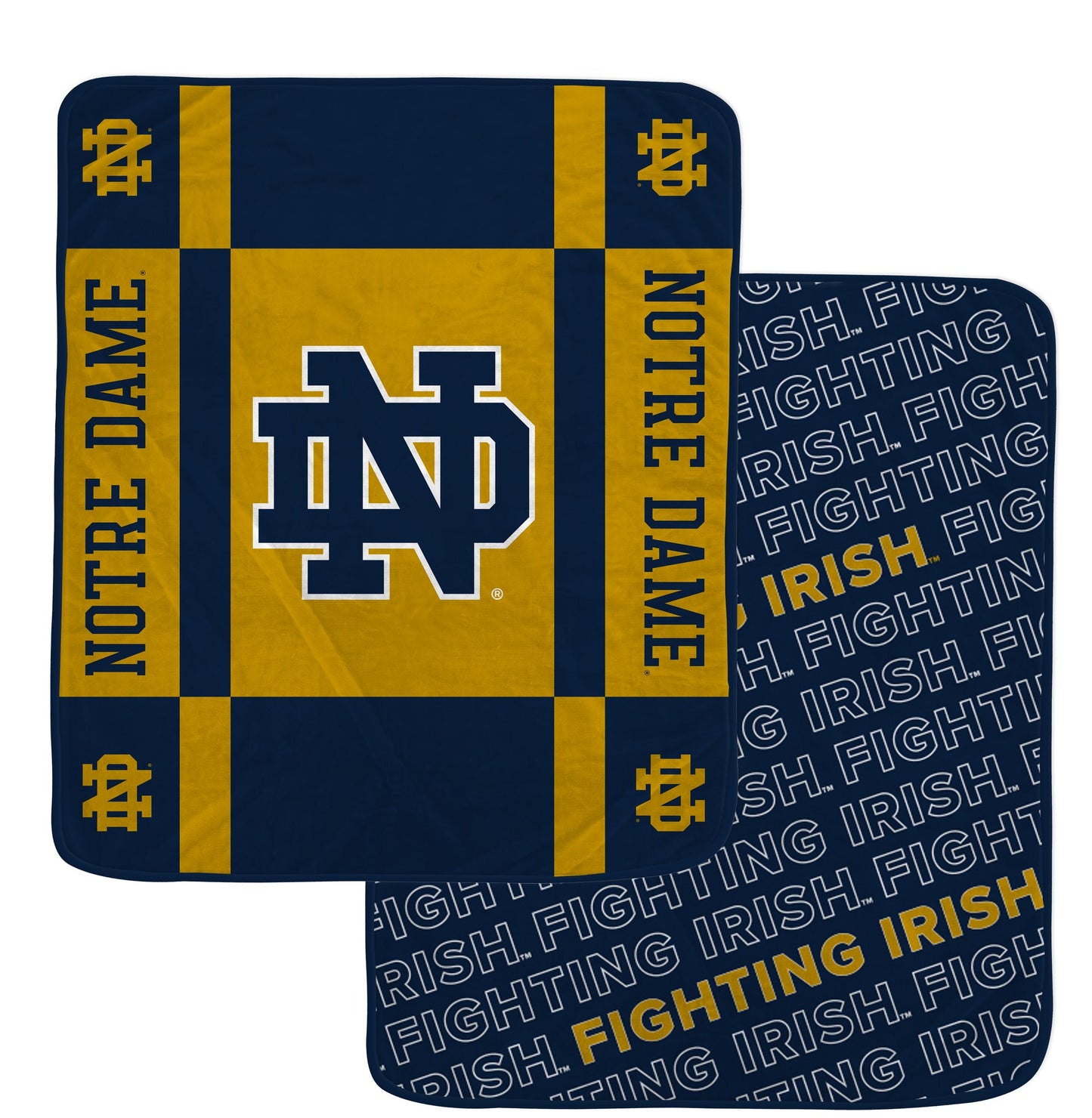 NCAA Reverse Block Double Sided 60x70 Ultra Cozy Blanket