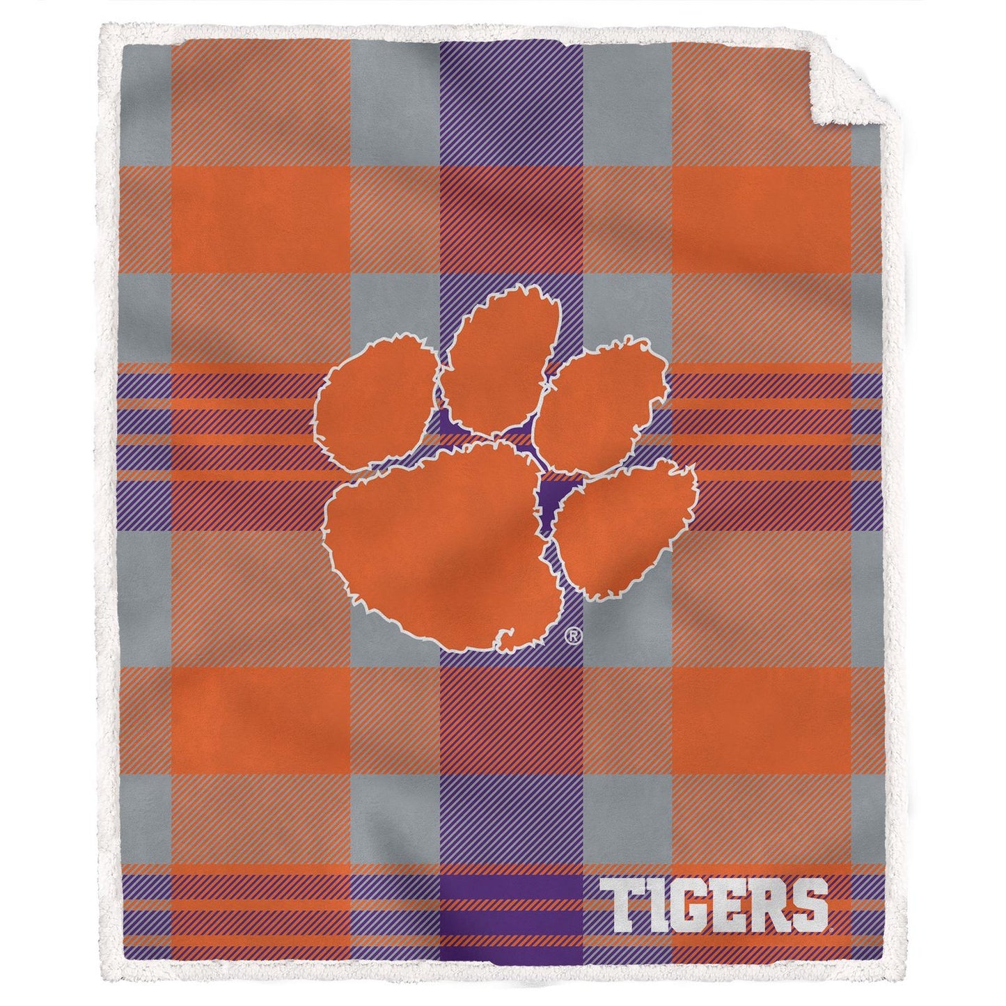 NCAA Plaid Steel Royal Plush Sherpa 60x70 Blanket