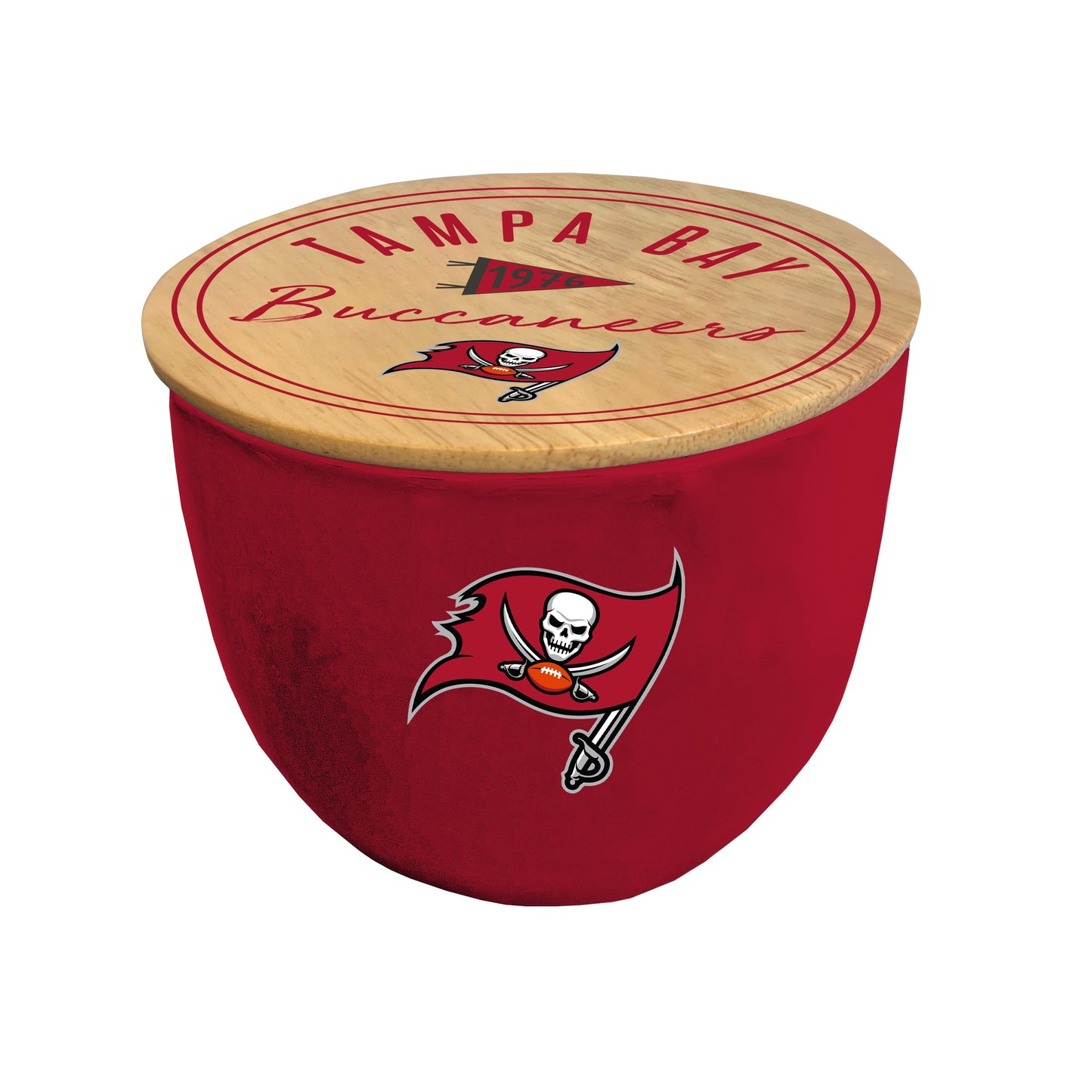 NFL Script Circle Wood Top Ceramic Candle