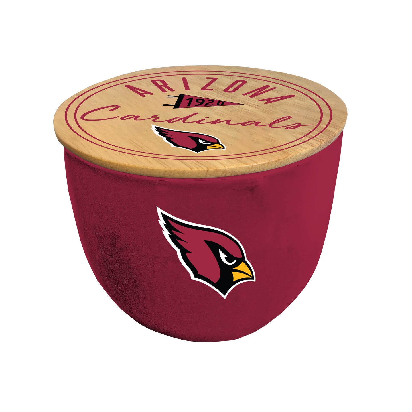 NFL Script Circle Wood Top Ceramic Candle