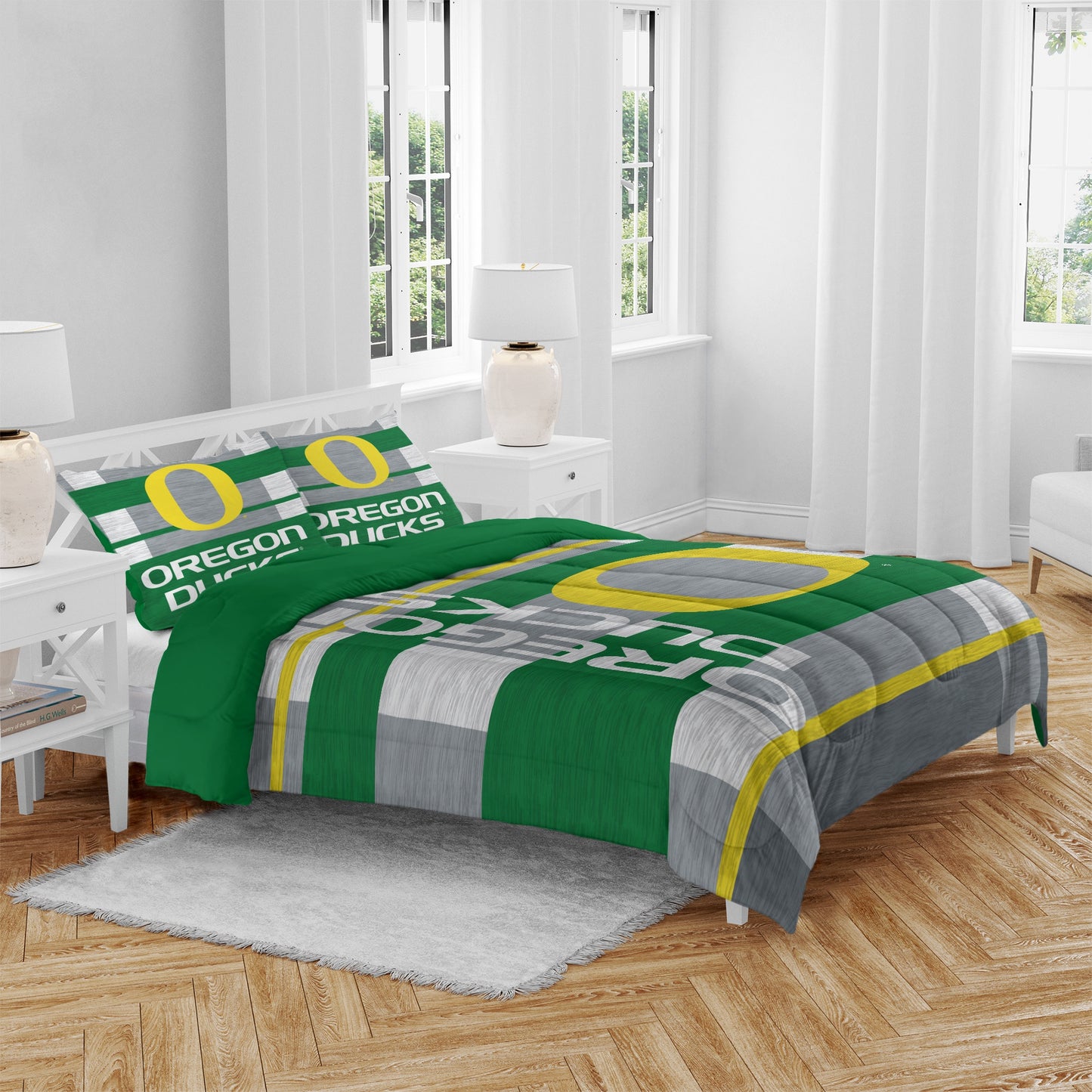 NCAA Heathered Stripe 3 PC Queen Bed in a Bag