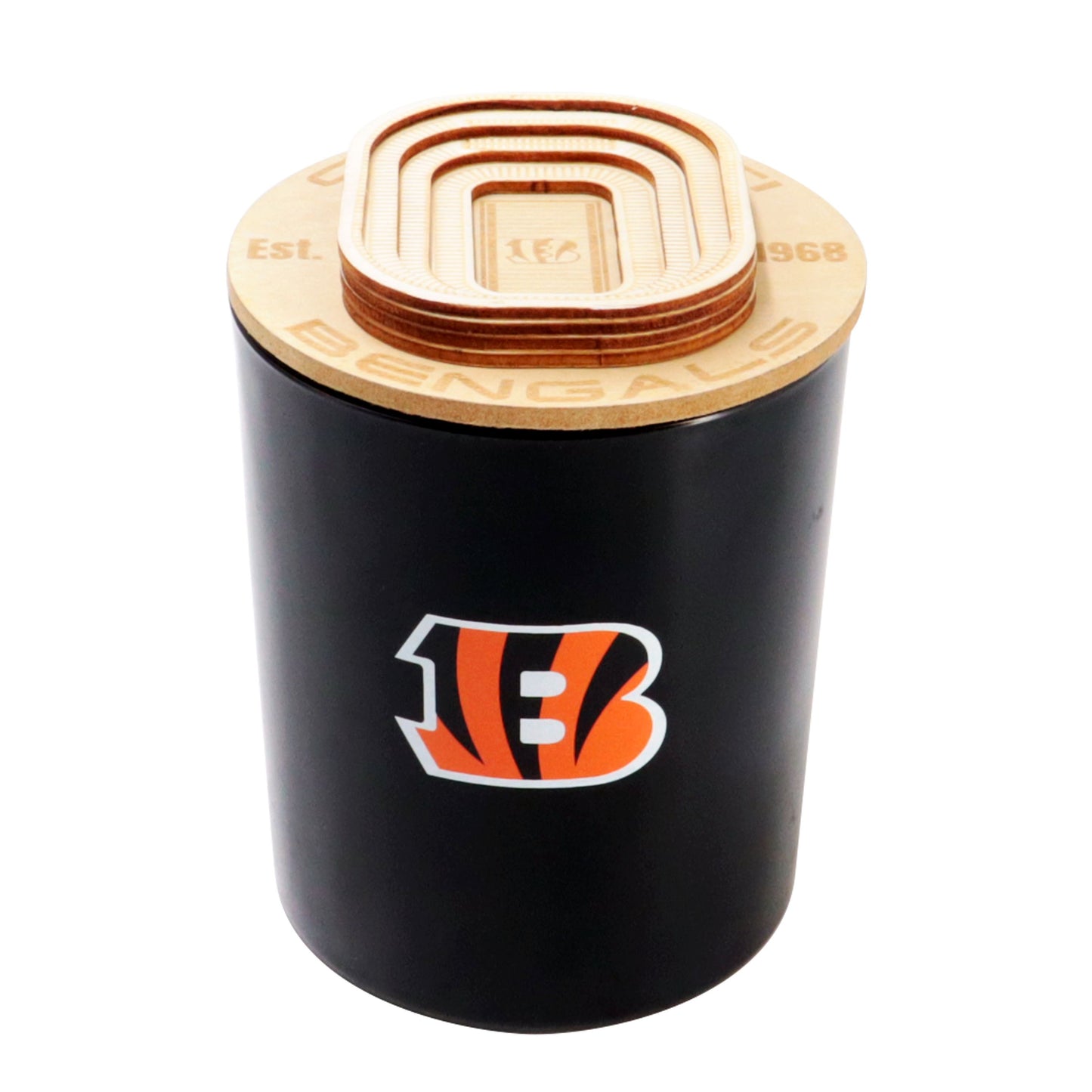 NFL Stadium Wood Top Glass Candle