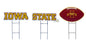 NCAA Wordmark & Football 3 Pack Yard Sign Set