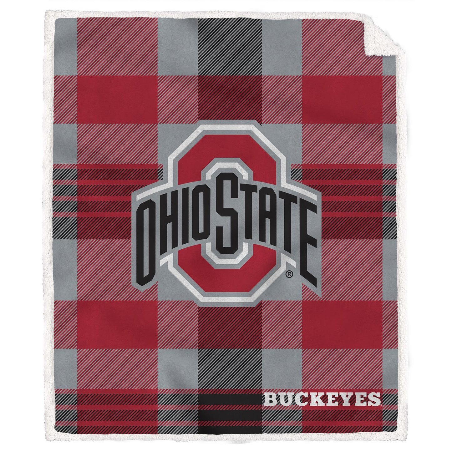 NCAA Plaid Steel Royal Plush Sherpa 60x70 Blanket