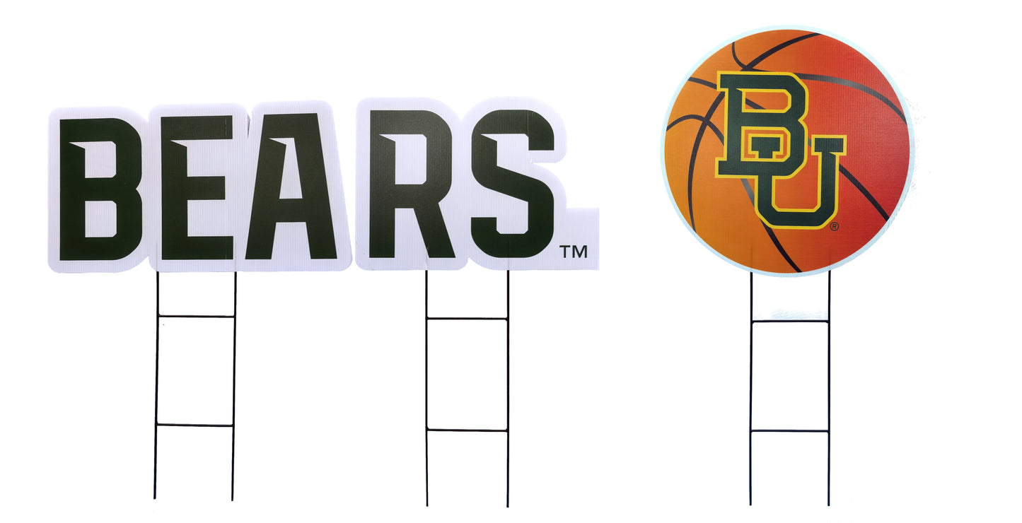 NCAA Wordmark & Football 3 Pack Yard Sign Set