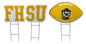 NCAA Wordmark & Football 3 Pack Yard Sign Set