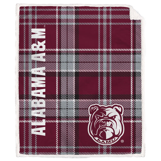 NCAA Playmaker Plaid Ultra Cozy Sherpa Throw
