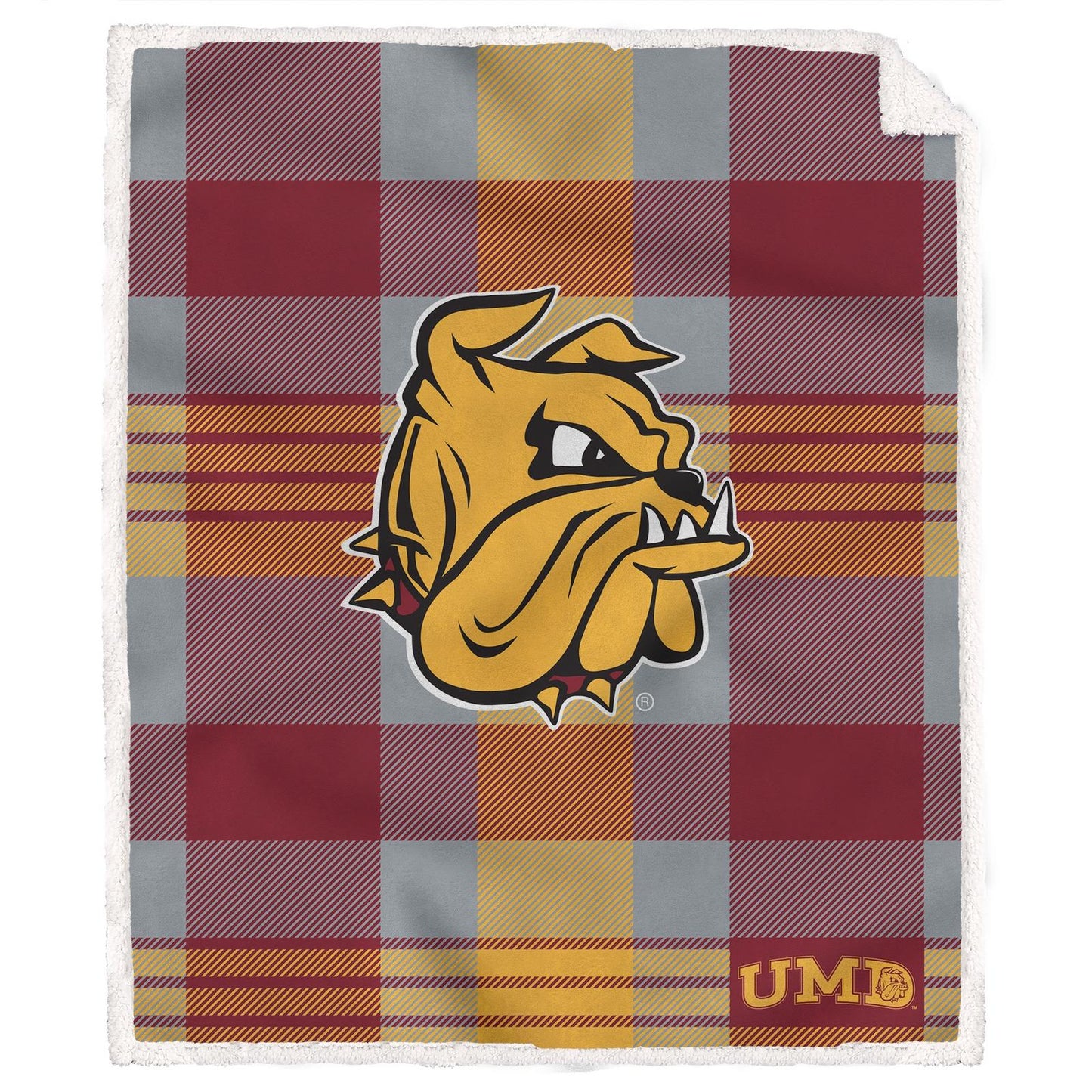 NCAA Plaid Steel Royal Plush Sherpa 60x70 Blanket