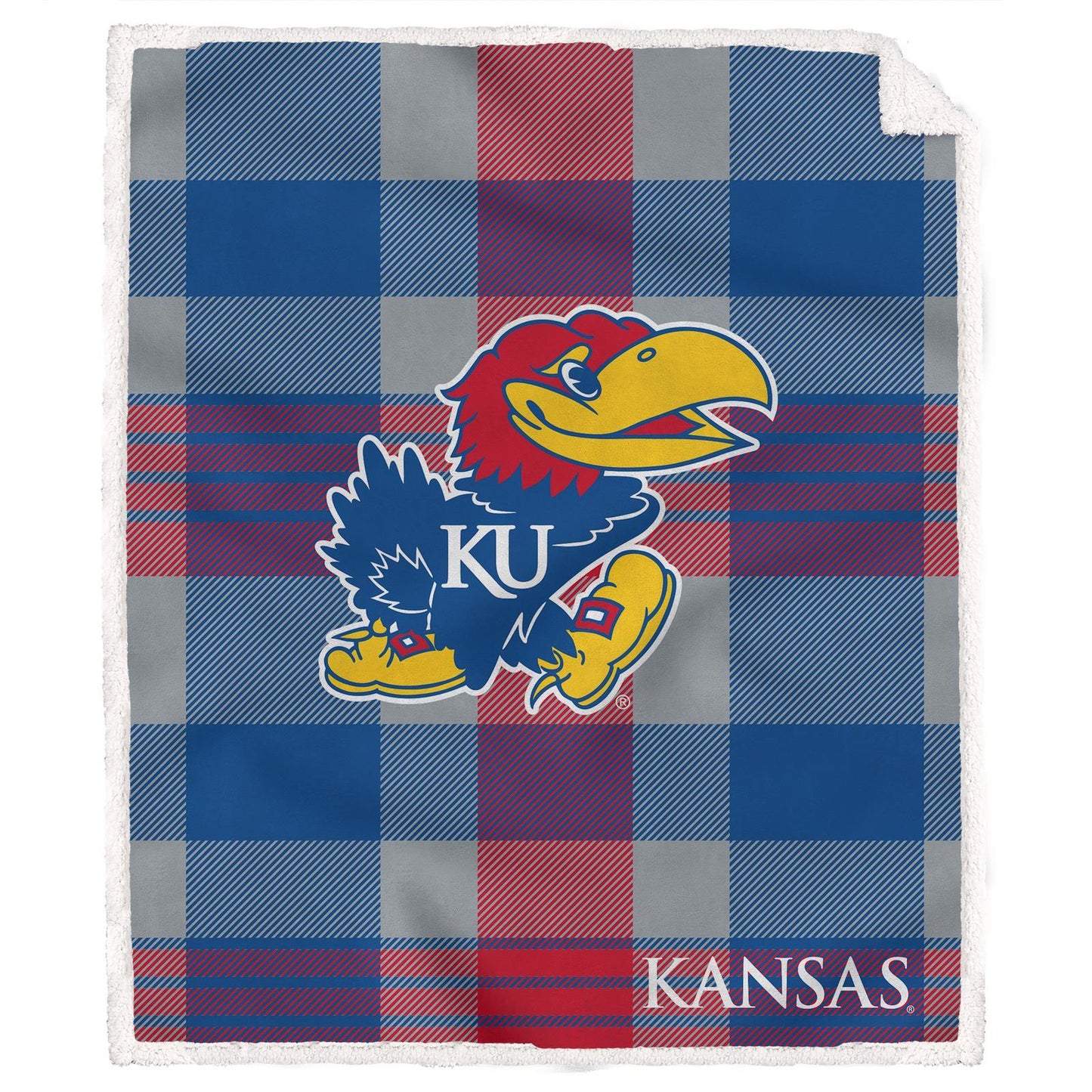 NCAA Plaid Steel Royal Plush Sherpa 60x70 Blanket