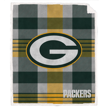 Load image into Gallery viewer, NFL Plaid Steel Royal Plush Sherpa 60x70 Blanket
