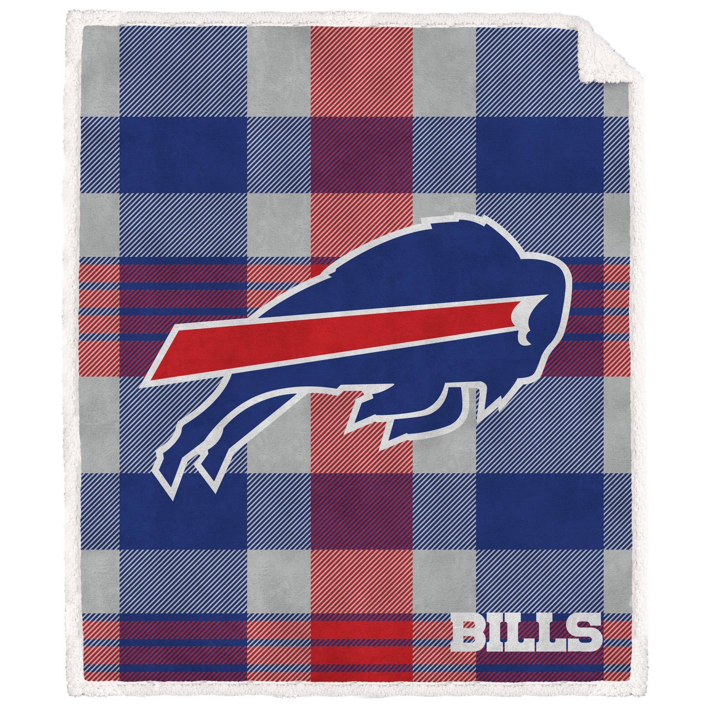 NFL Plaid Steel Royal Plush Sherpa 60x70 Blanket
