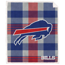Load image into Gallery viewer, NFL Plaid Steel Royal Plush Sherpa 60x70 Blanket
