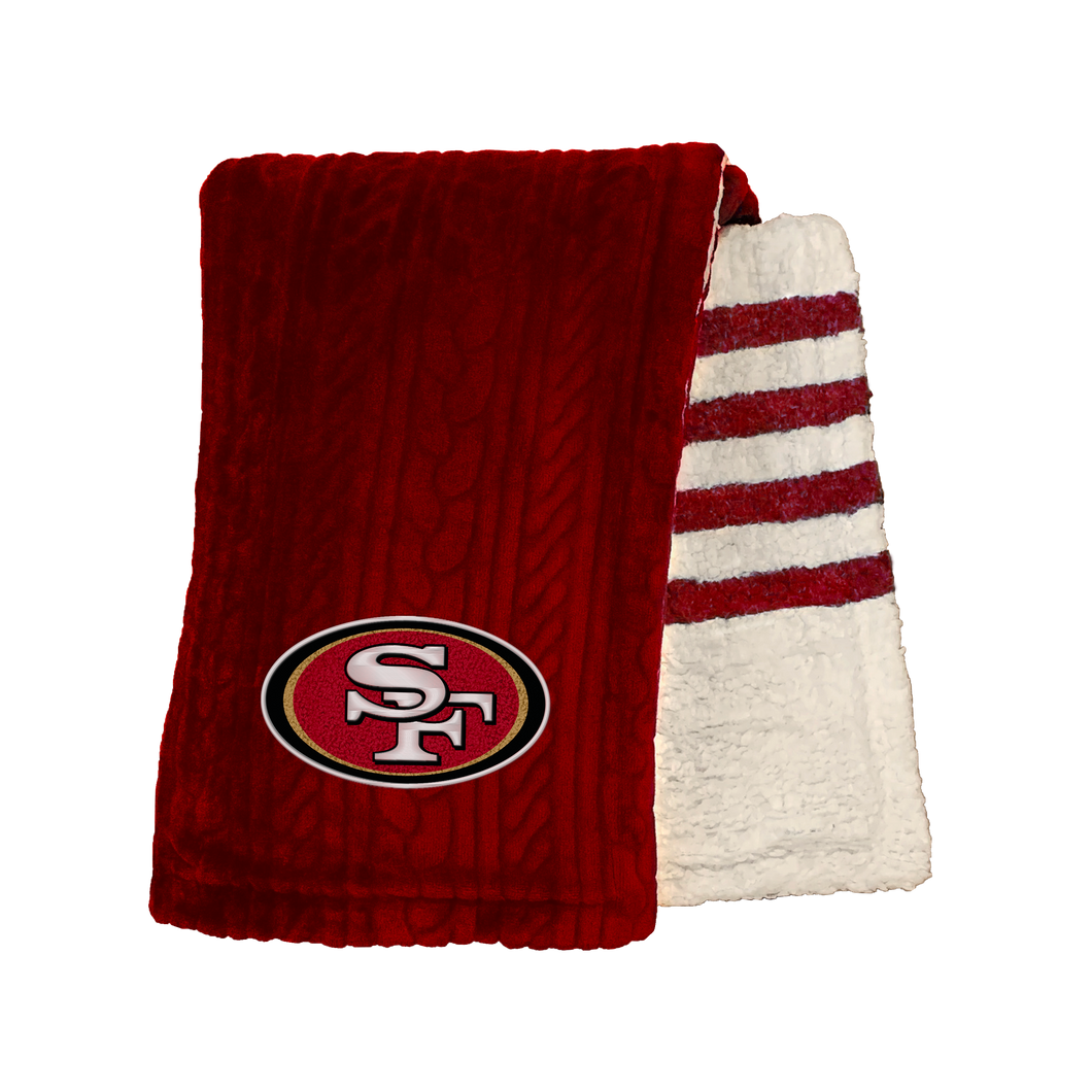San Francisco 49ers Embossed Sherpa Stripe Blanket