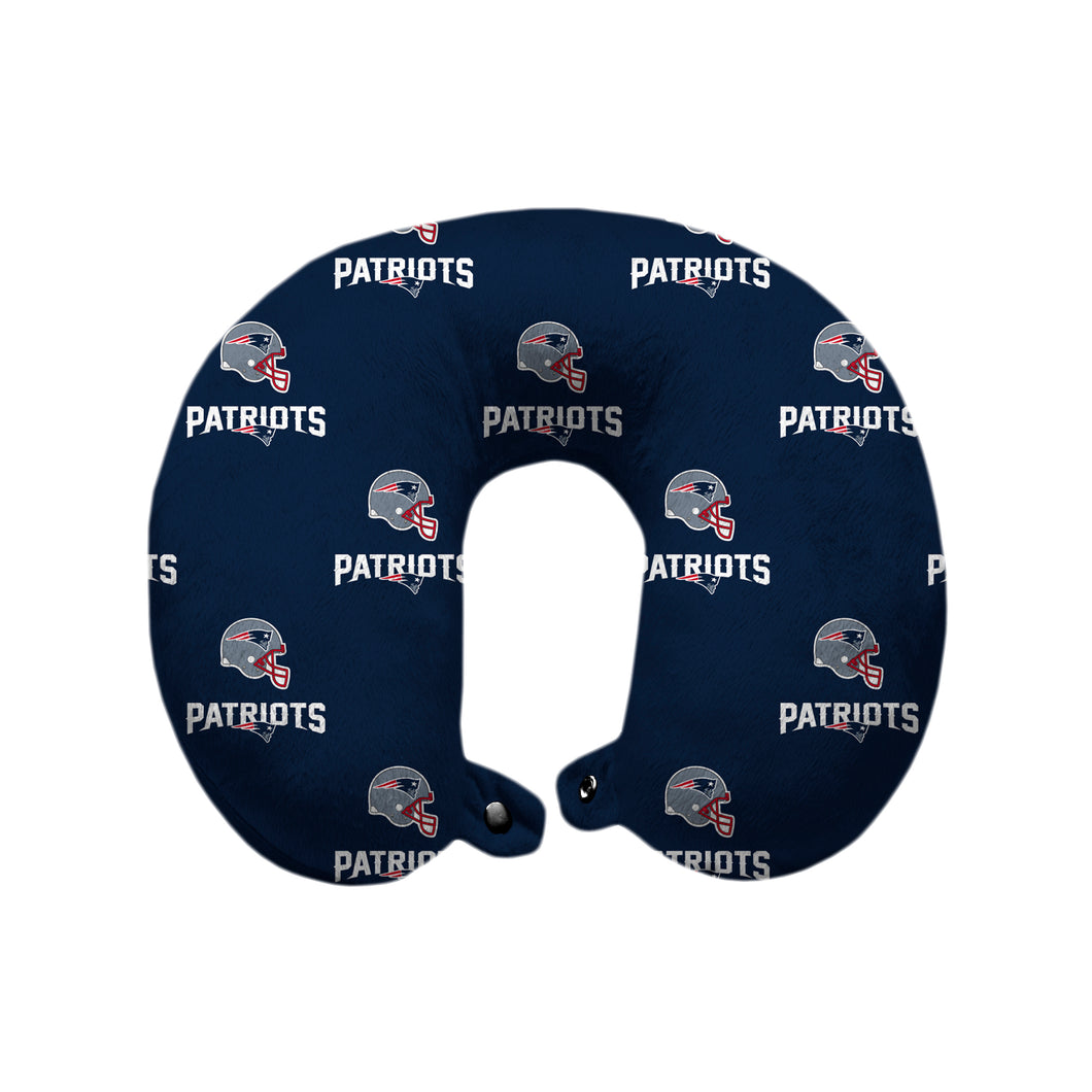 New England Patriots Repeat Logo Polyester Travel Pillow