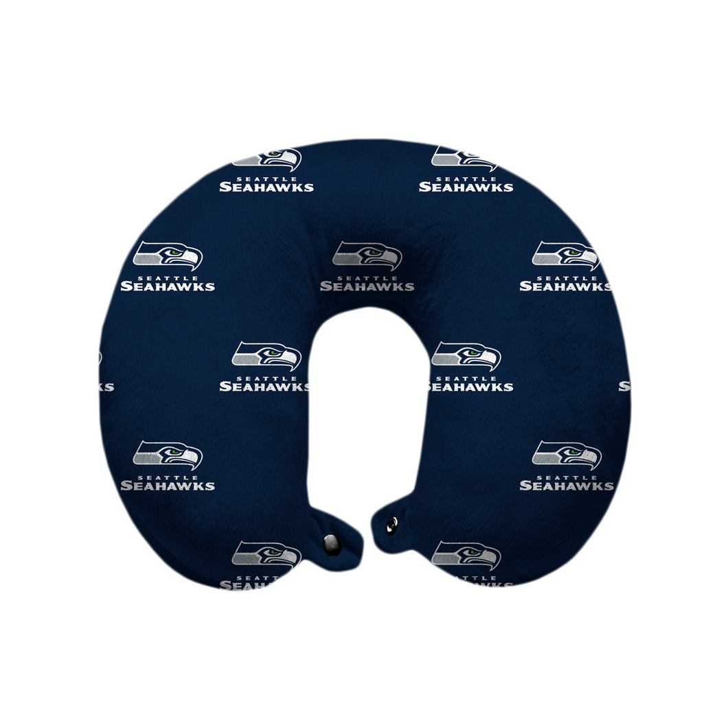 Seattle Seahawks Repeat Logo Polyester Travel Pillow