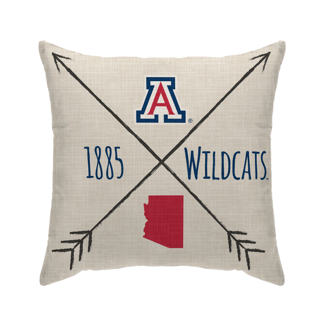 Arizona Wildcats Cross Arrow Duck Cloth Decor Pillow