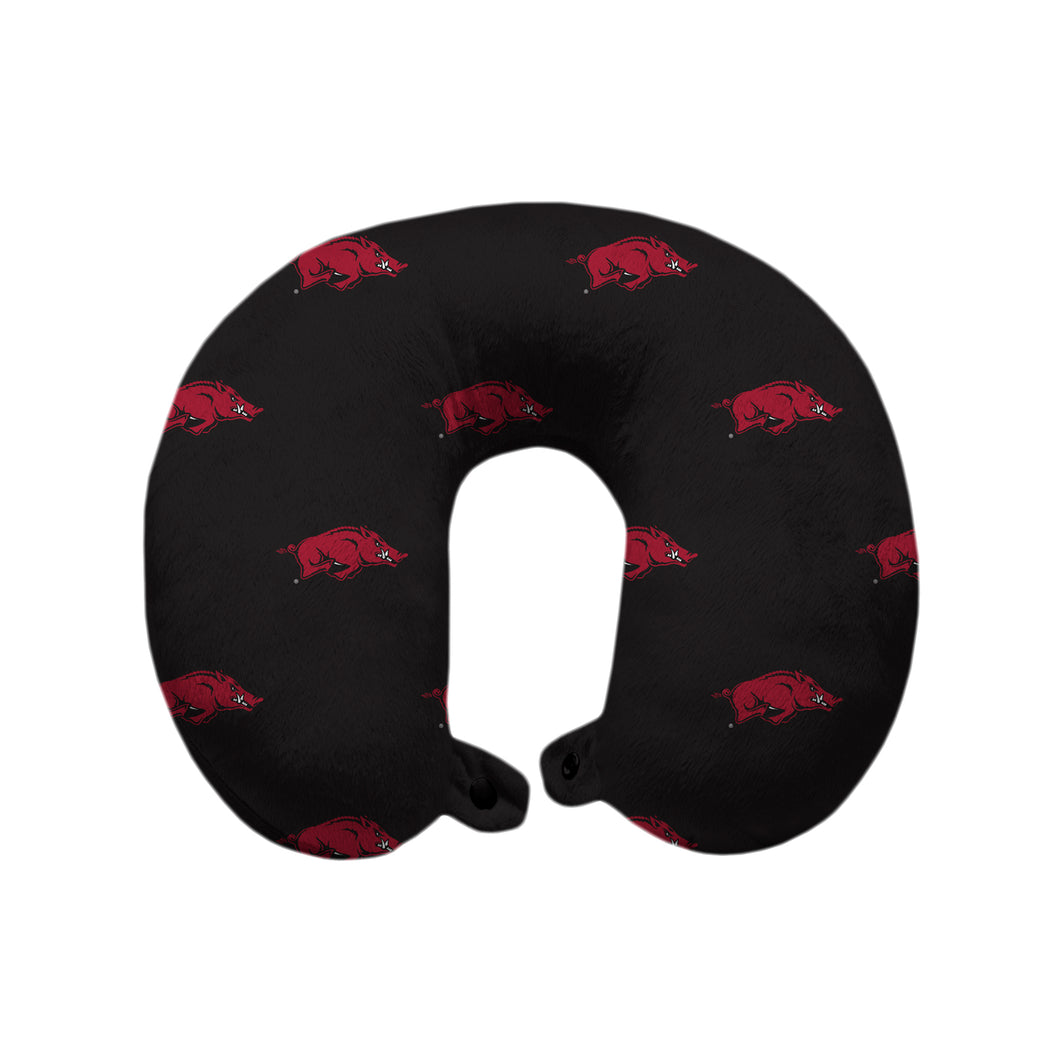 Arkansas Razorbacks Repeat Logo Polyester Travel Pillow