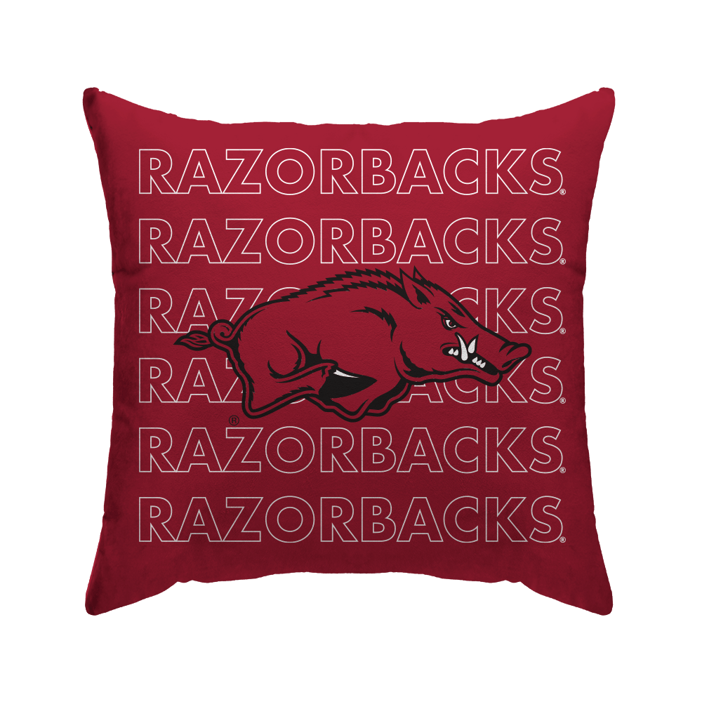 Arkansas Razorbacks Echo Wordmark Poly Spandex Decor Pillow