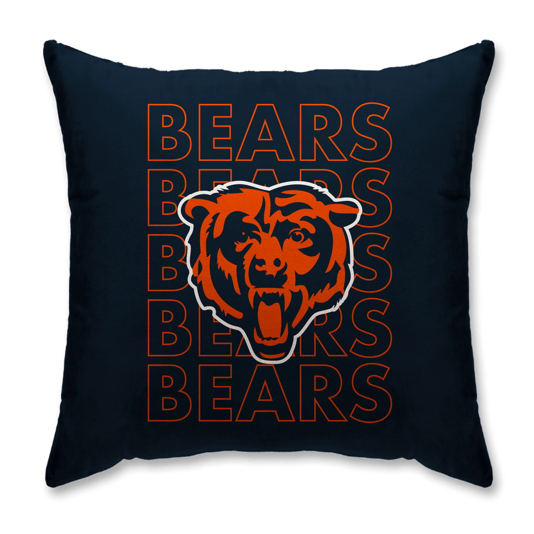 Chicago Bears Echo Wordmark Poly Spandex Decor Pillow