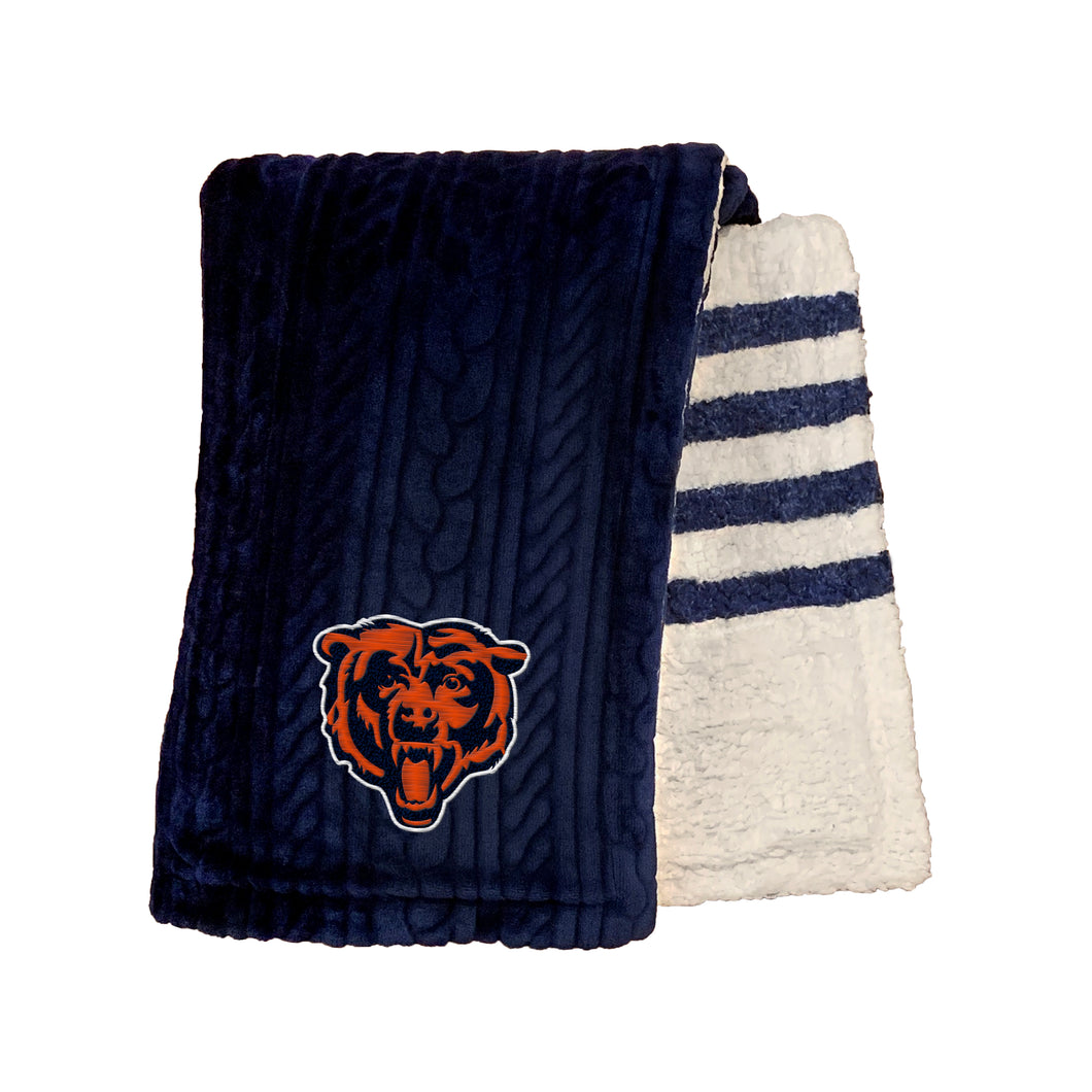 Chicago Bears Embossed Sherpa Stripe Blanket