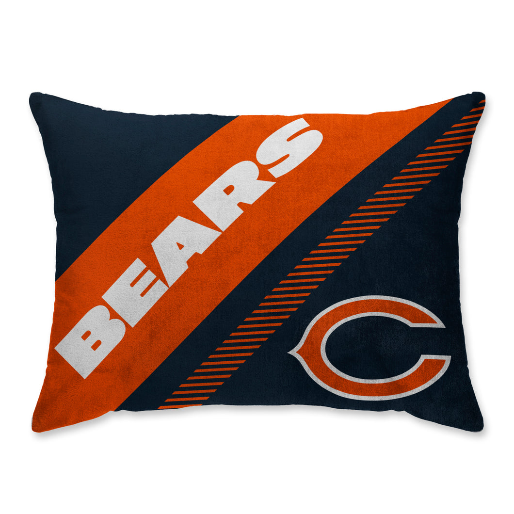 Chicago Bears Diagonal Super Plush Bed Pillow