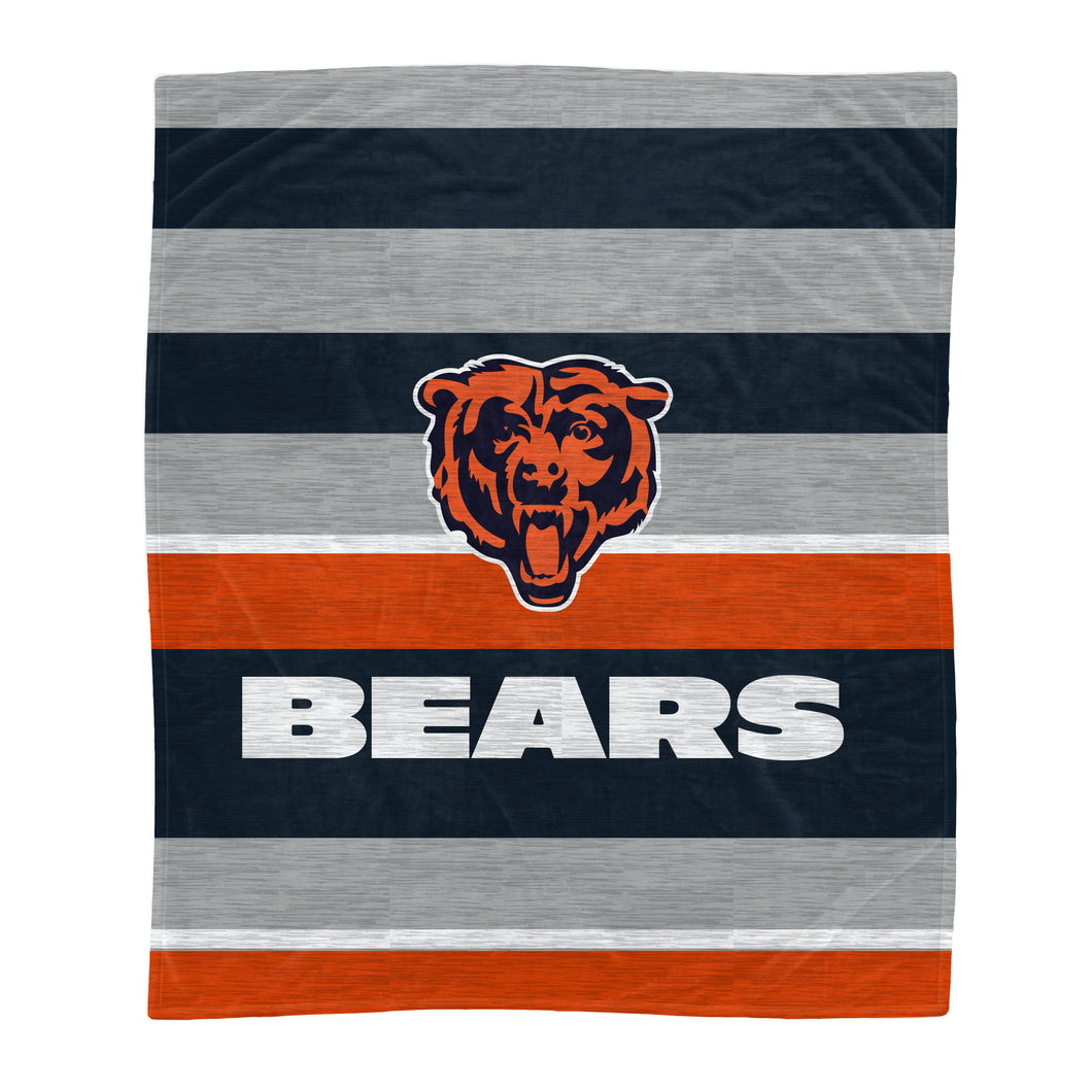Chicago Bears Heathered Stripe Blanket