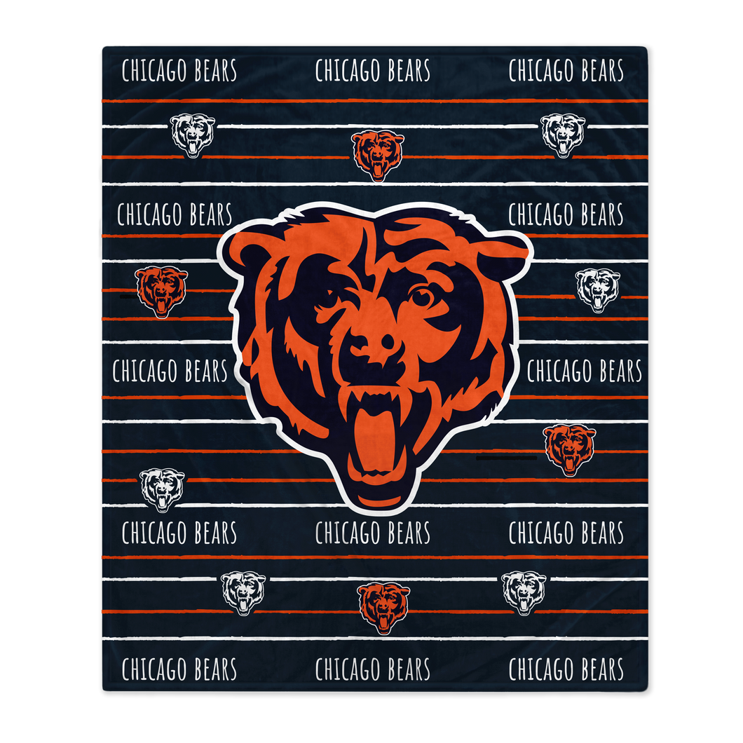 Chicago Bears Logo Stripe Blanket