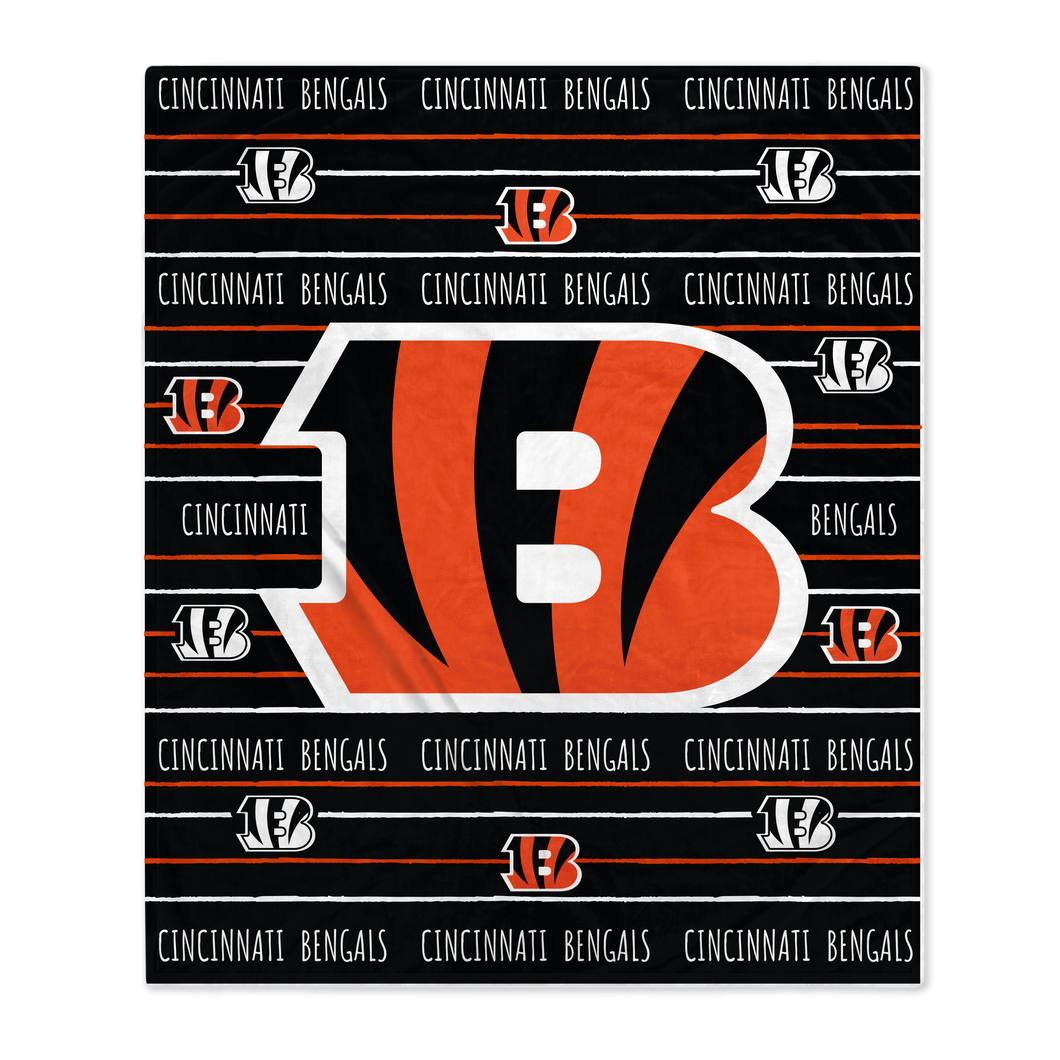 Cincinnati Bengals Logo Stripe Blanket