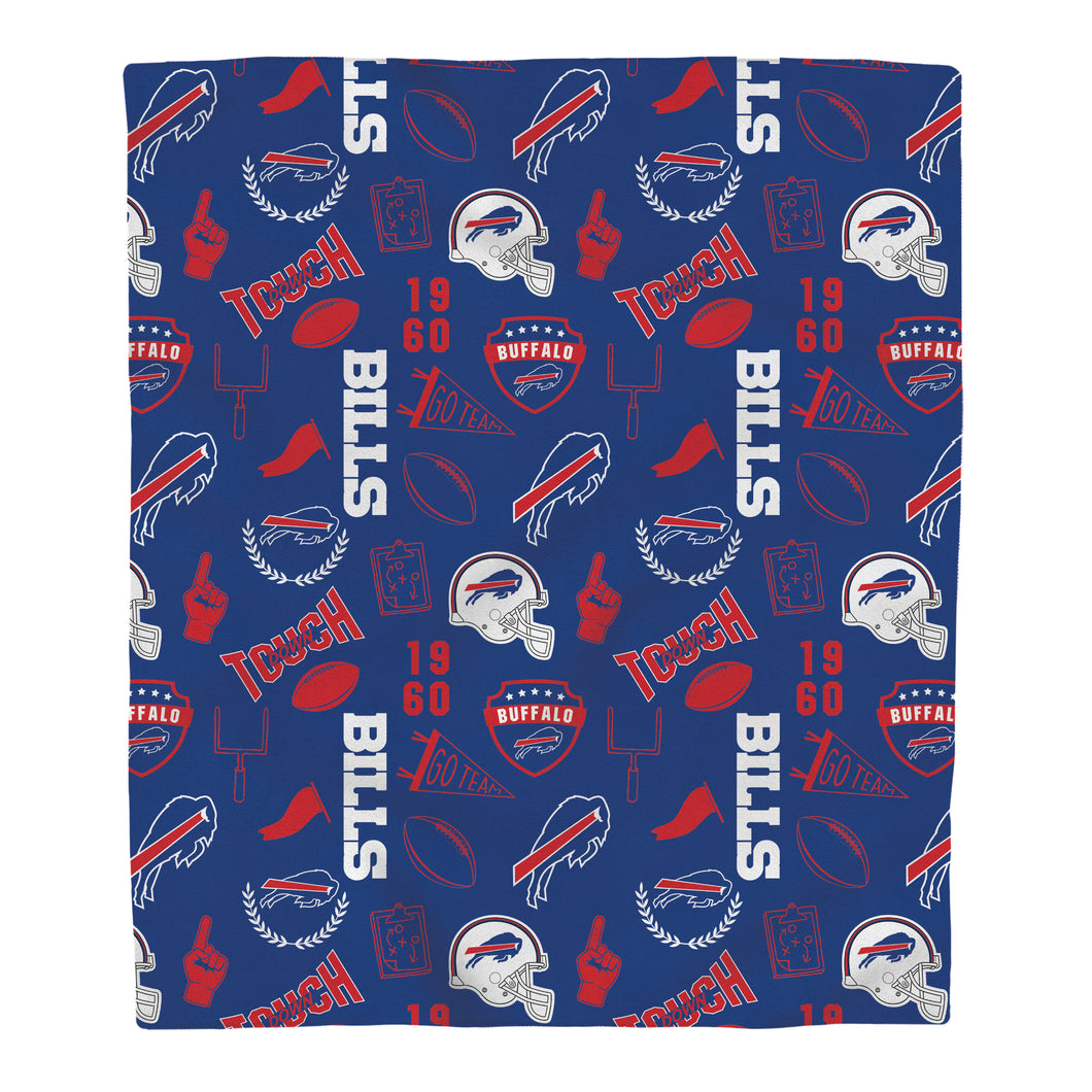 Buffalo Bills Collage Icons Polar Fleece Blanket