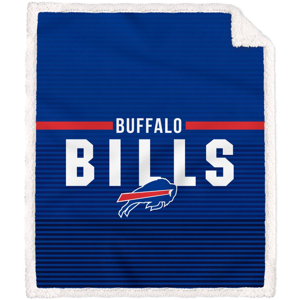 Buffalo Bills Logo Letter Poly Spandex Blanket with Sherpa