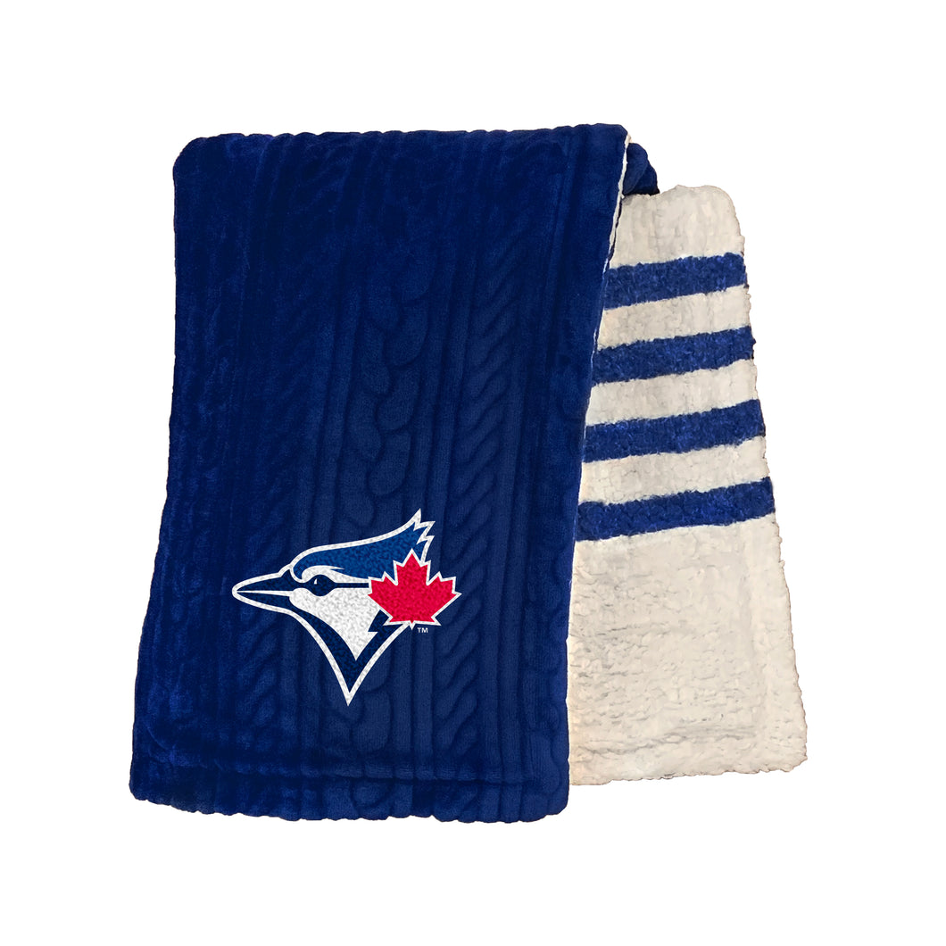 Toronto Blue Jays Embossed Sherpa Stripe Blanket