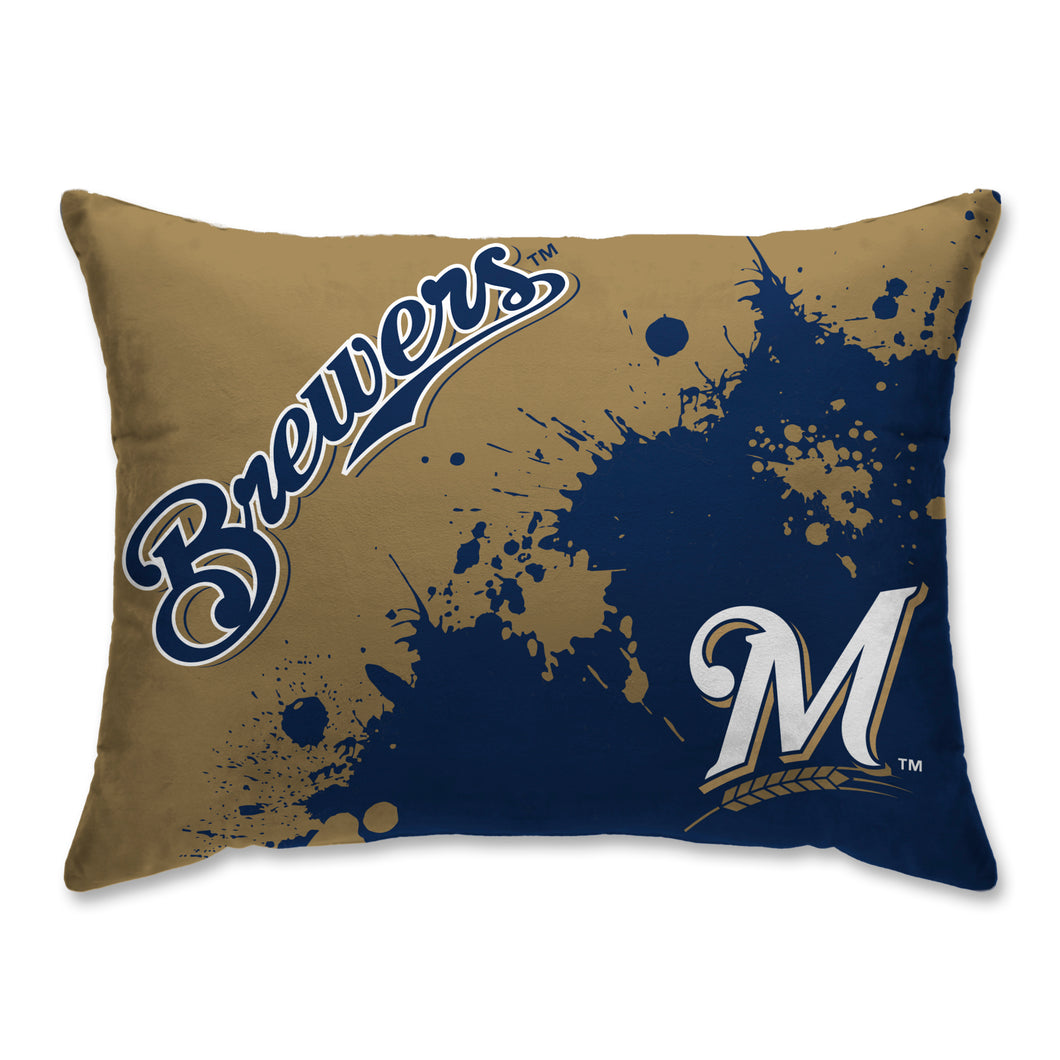 Milwaukee Brewers Splatter Bed Pillow